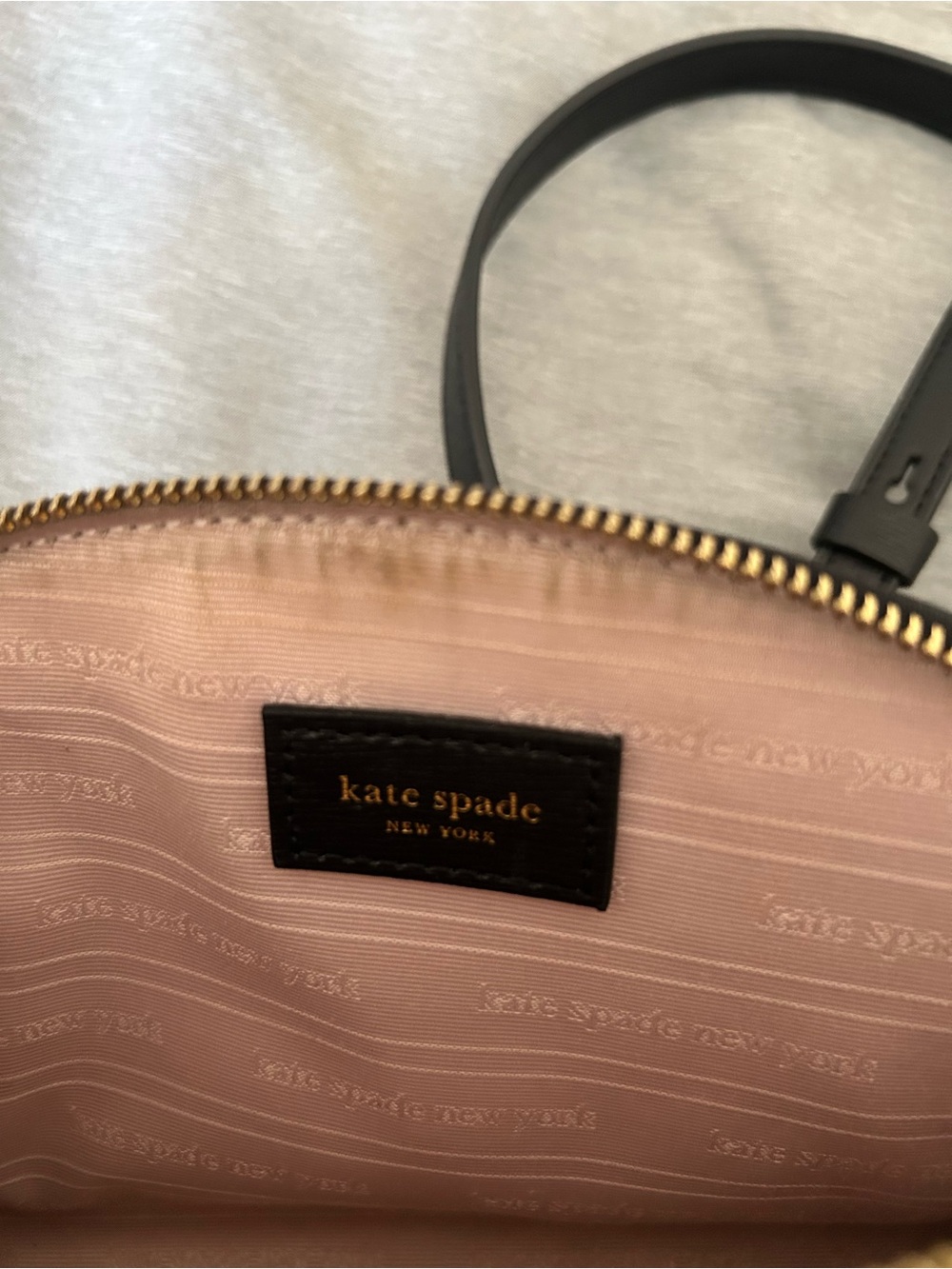 Kate Spade Morgan Double Zip Dome Crossbody Black Saffiano Leather Gold Chain - Picture 8 of 10